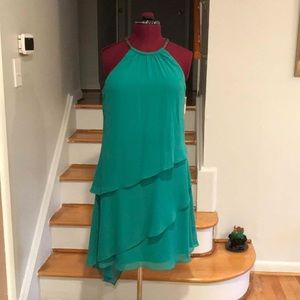 New jade asymmetrical cocktail dress